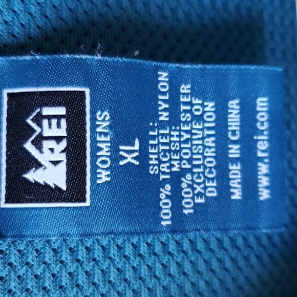 REI teal SS performance shirt 100 tactel nylon size XL secret pockets - Picture 2 of 9